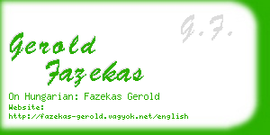 gerold fazekas business card